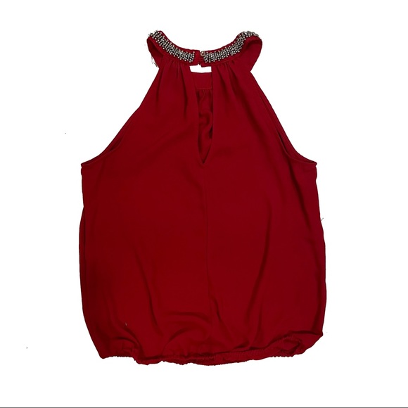 XOXO red sleeveless blouse with bead details - Picture 3 of 3